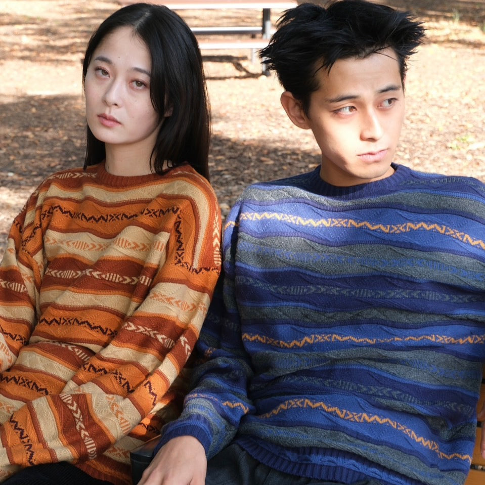 3D Effect striped knit free