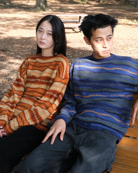 3D Effect striped knit