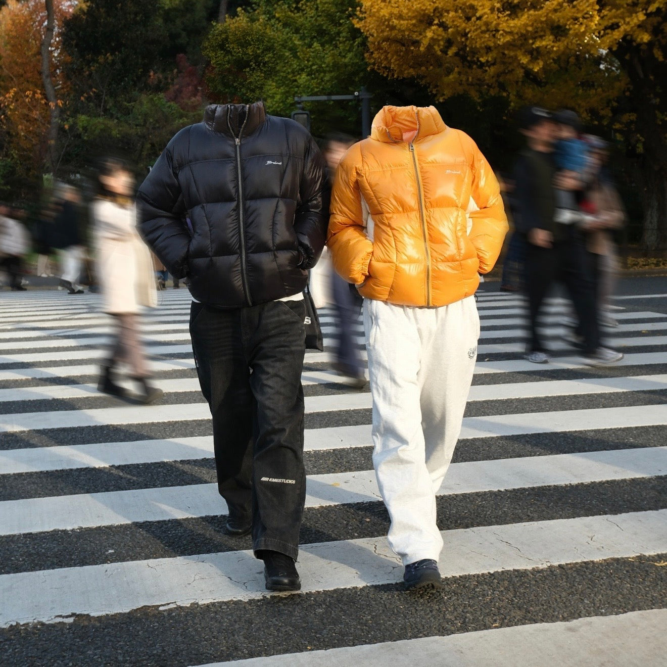 Two-Tone Panel Puffer Jacket free