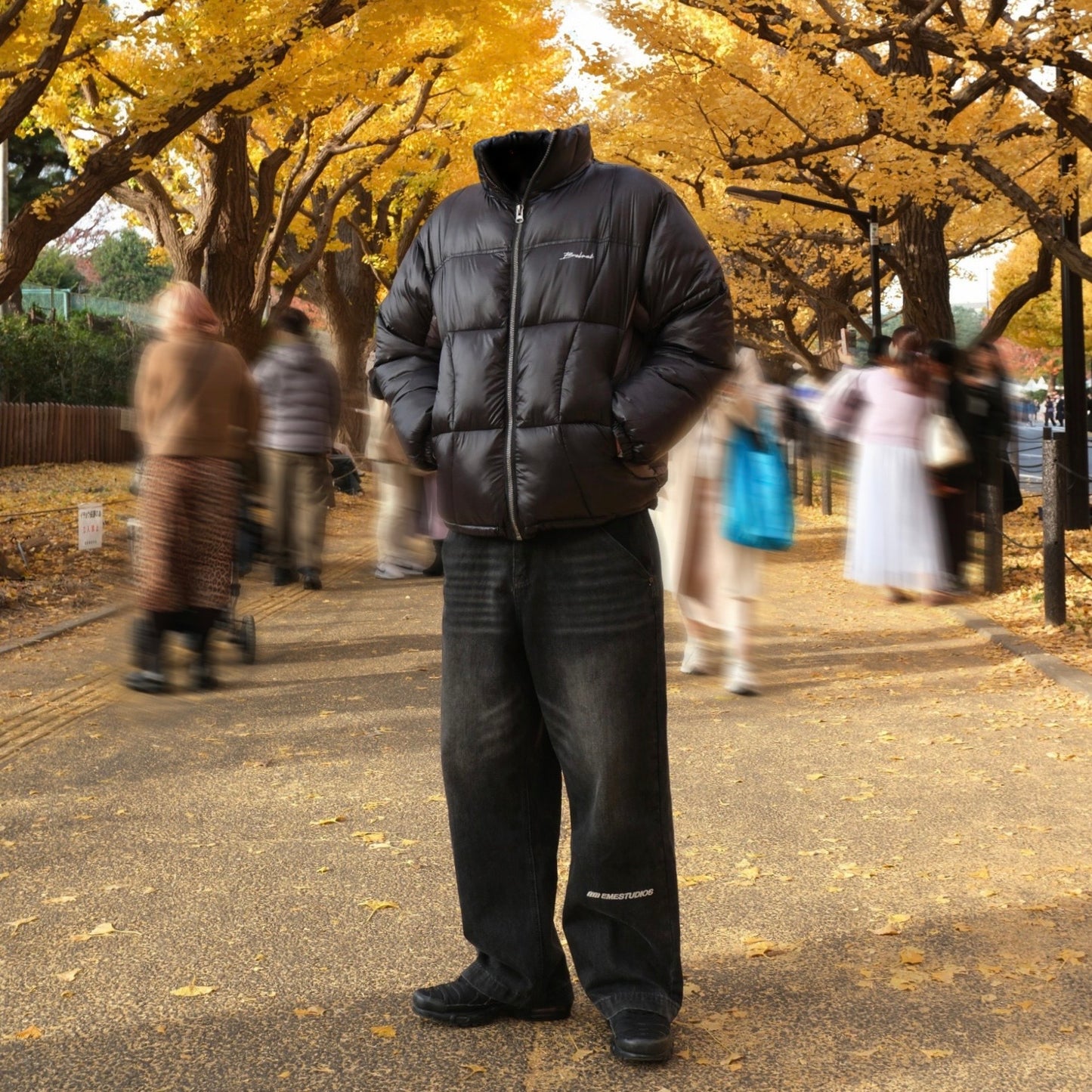 Two-Tone Panel Puffer Jacket free