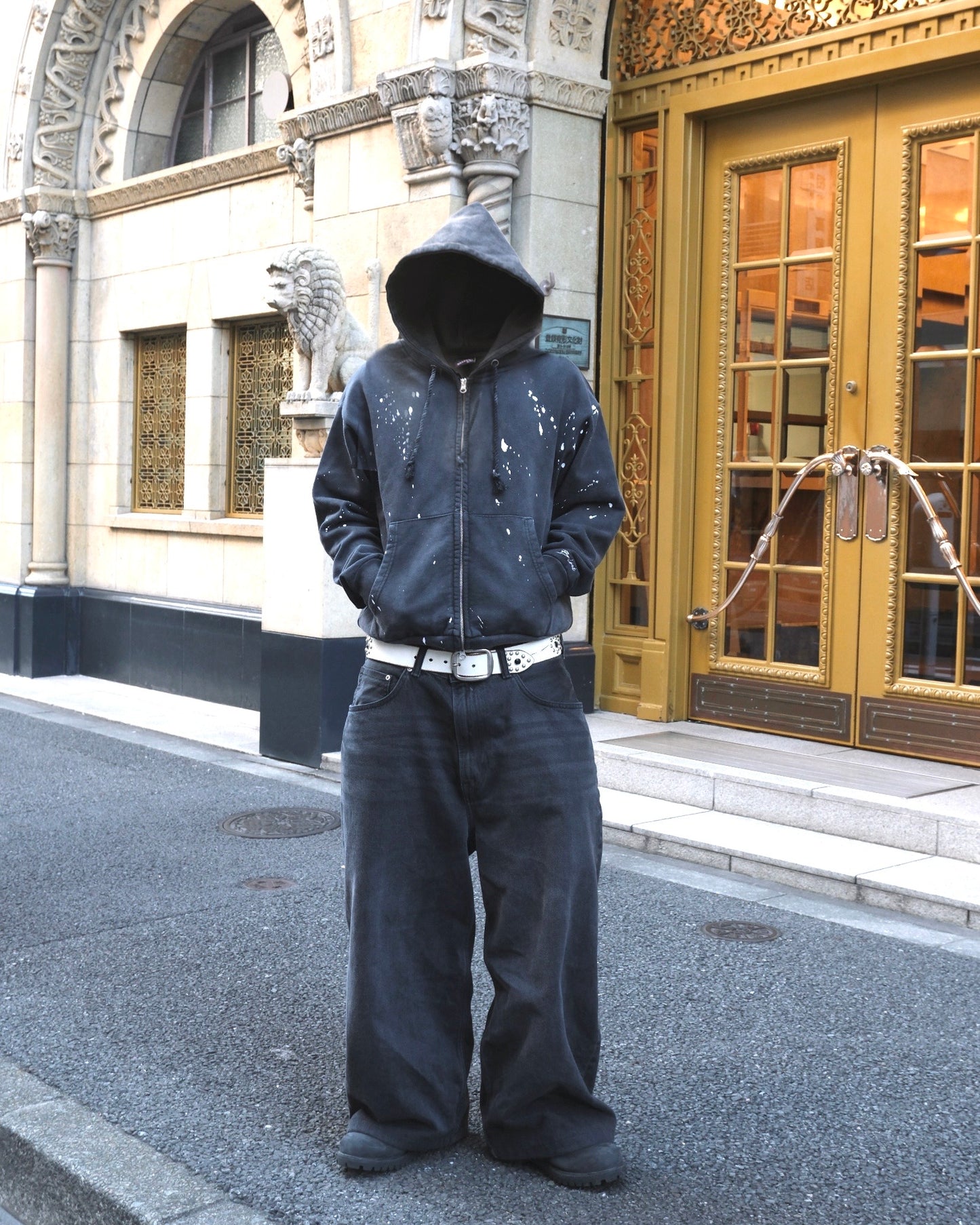 14.8oz Painted Crop Zip Hoodie