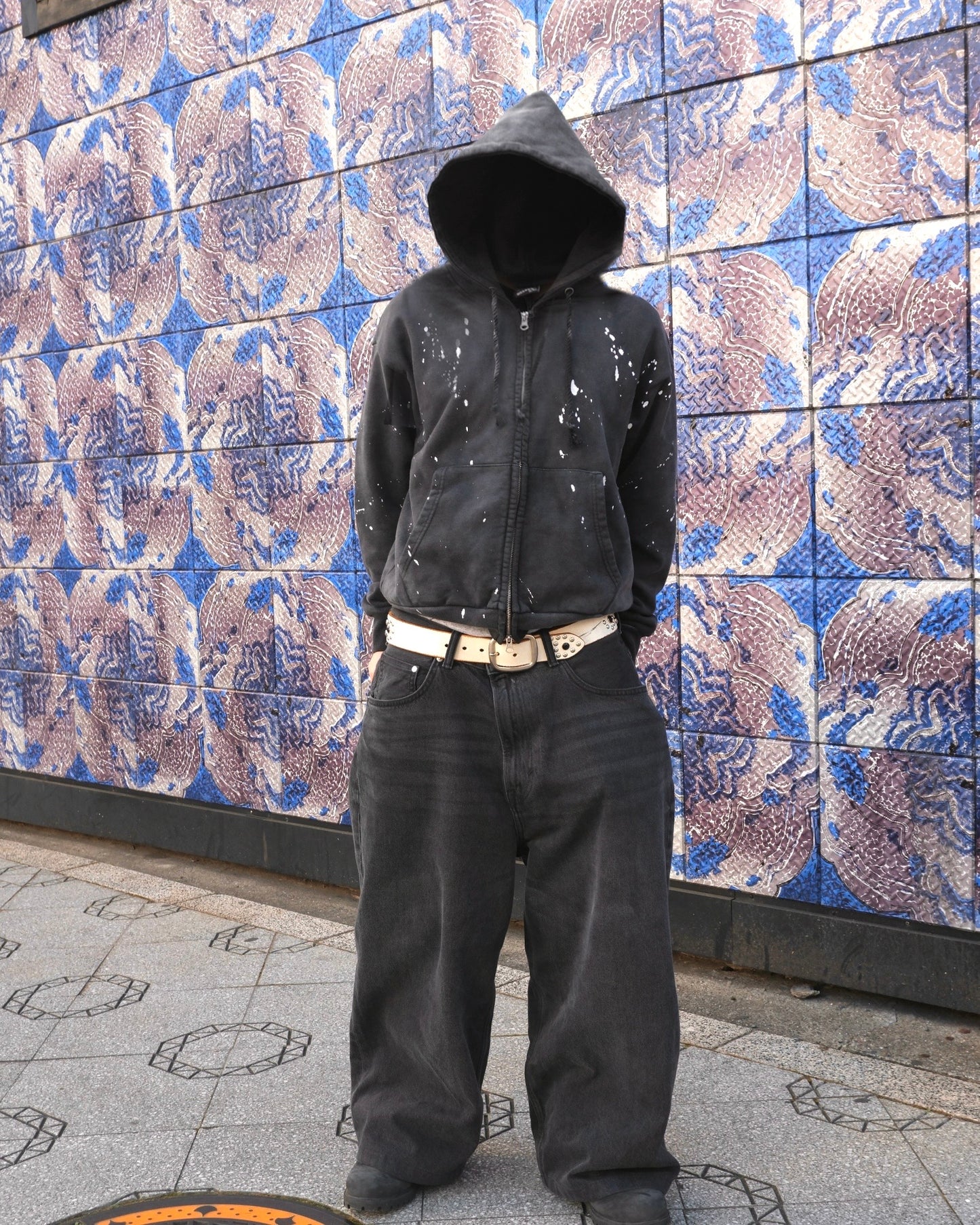 14.8oz Painted Crop Zip Hoodie