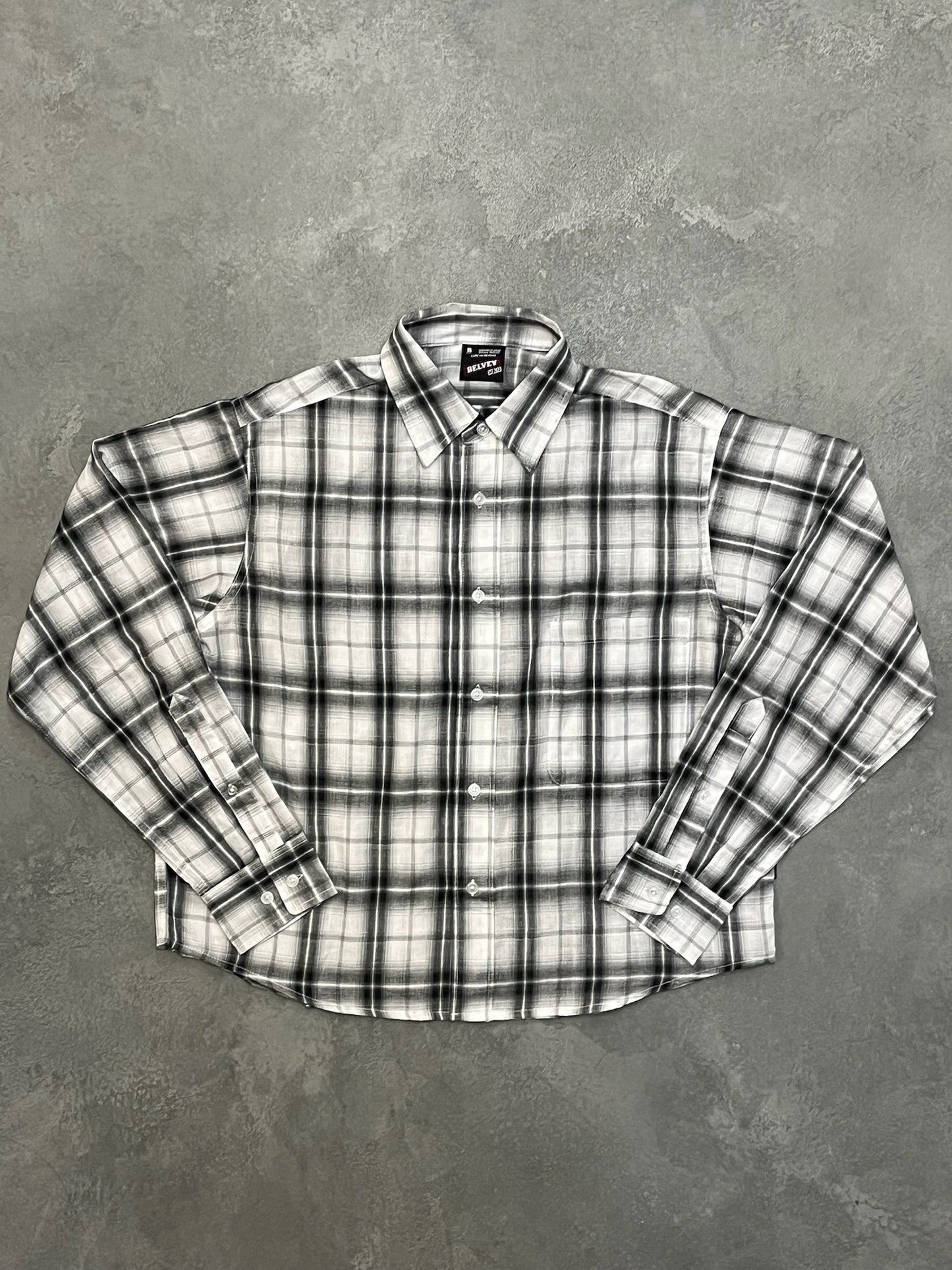 White Stripe/Check L/S Shirt free