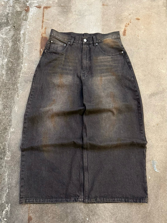 Mud-Washed Baggy Denim