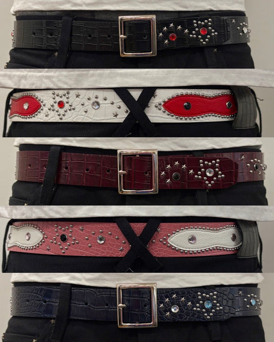 Crocodile Star Studs Belt