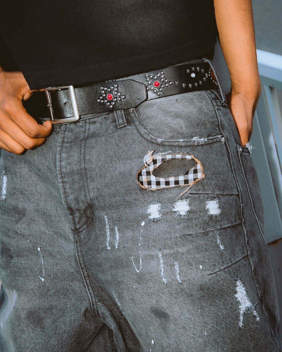 パンツ BELVET M size Washed Faded Denim Washed Faded Denim – BELVET
