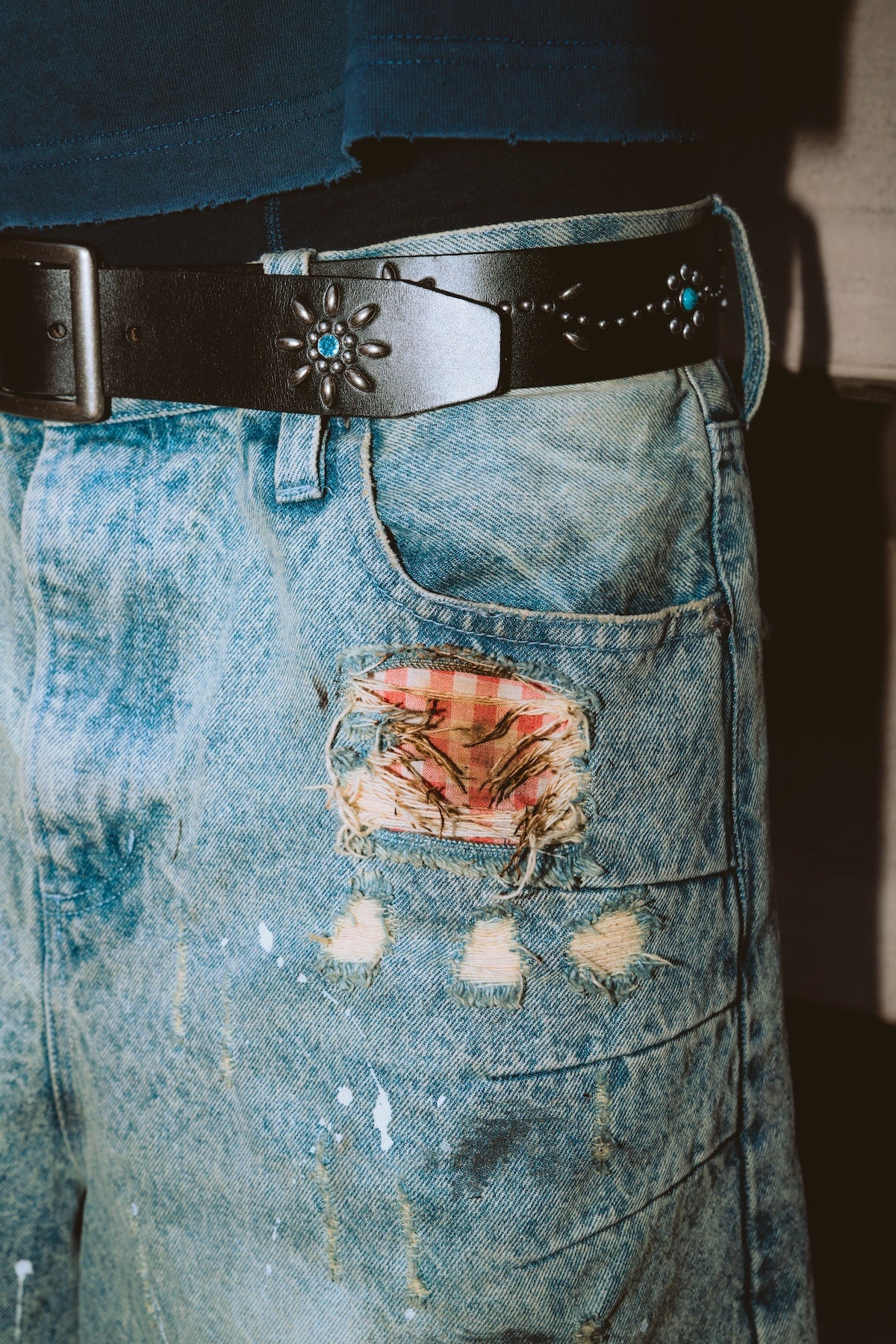 パンツ BELVET M size Washed Faded Denim Washed Faded Denim – BELVET