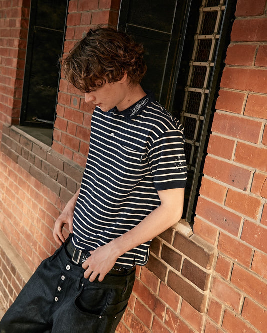 Fine Stripe Polo Shirt
