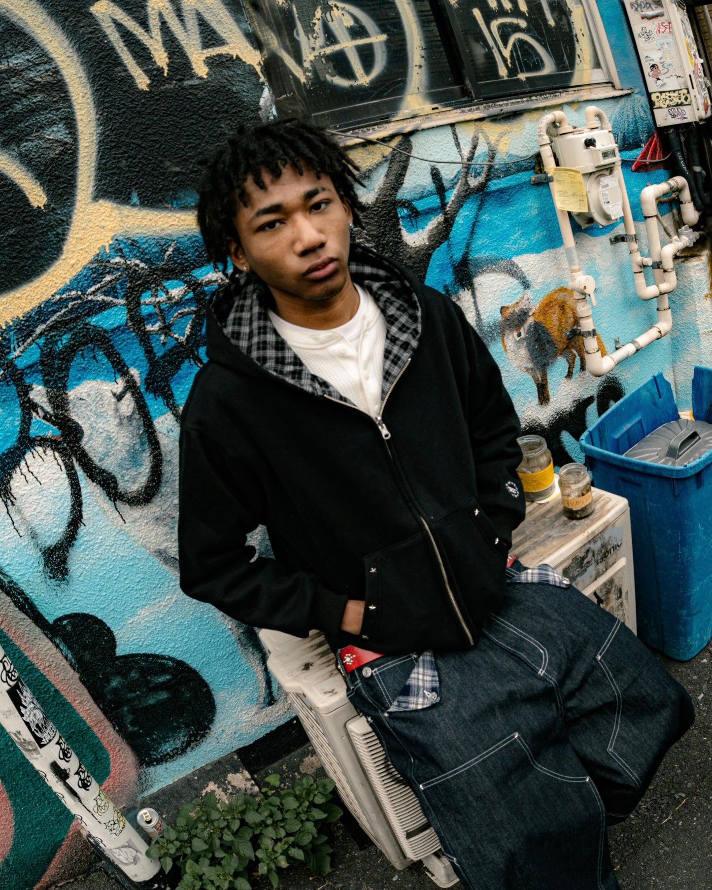 Reversible Check Lined Hoodie