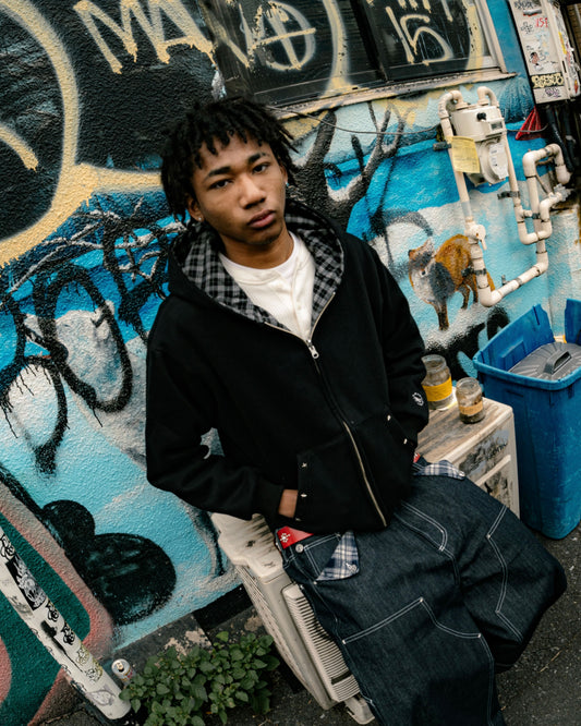 Reversible Check Lined Hoodie