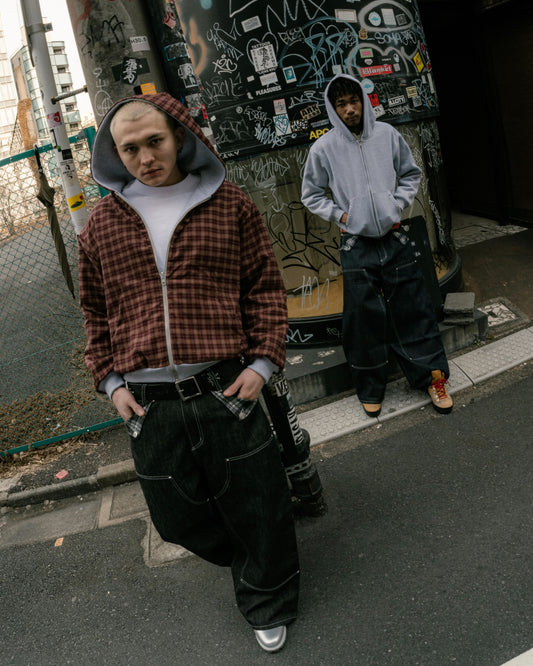 Reversible Check Lined Hoodie