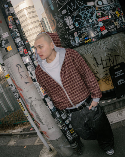Reversible Check Lined Hoodie