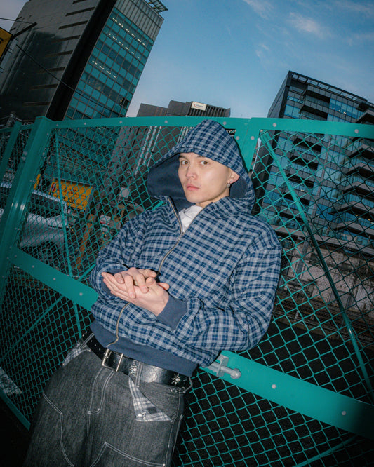 Reversible Check Lined Hoodie