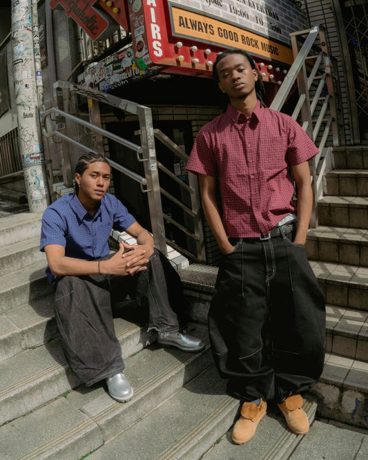 Cropped checkered shirt