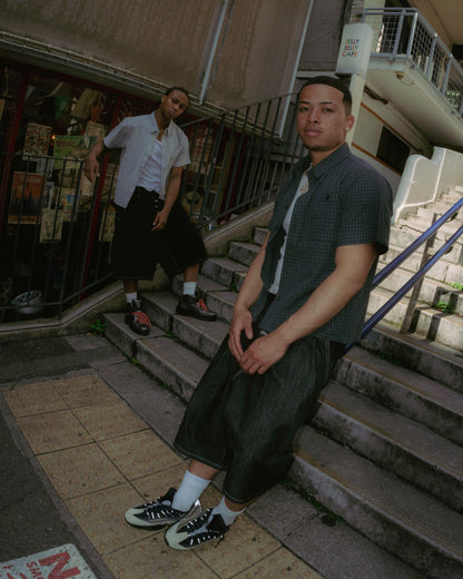 Cropped checkered shirt