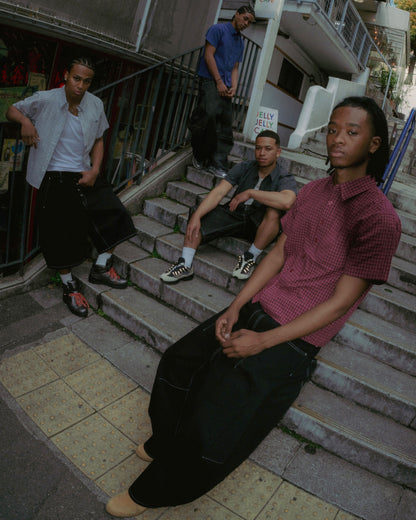 Cropped checkered shirt