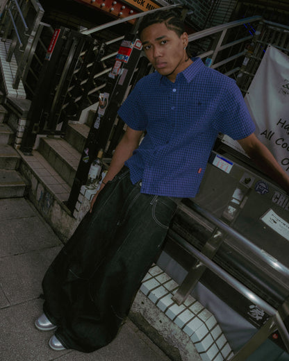 Cropped checkered shirt