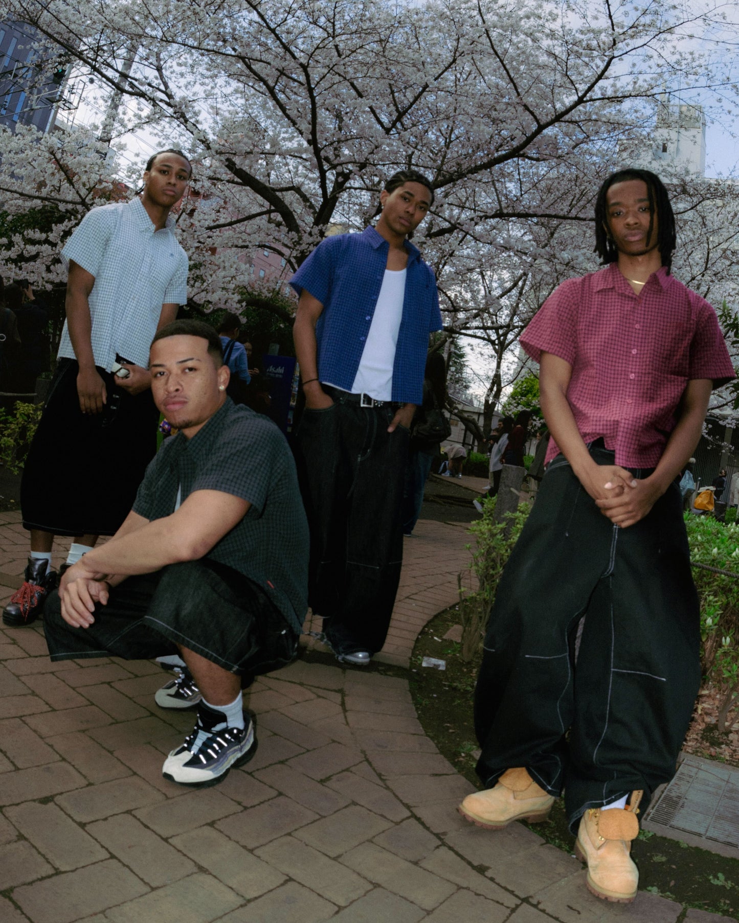 Cropped checkered shirt