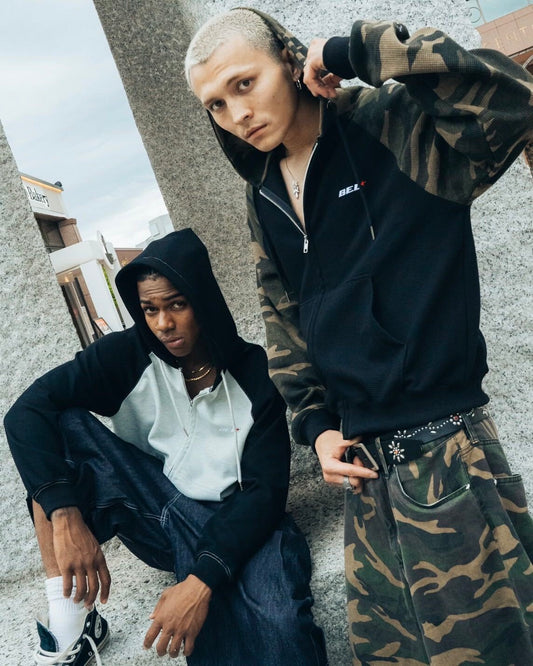 Two-Tone Thermal Zip Hoodie
