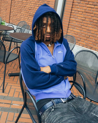 Two-Tone Thermal Zip Hoodie