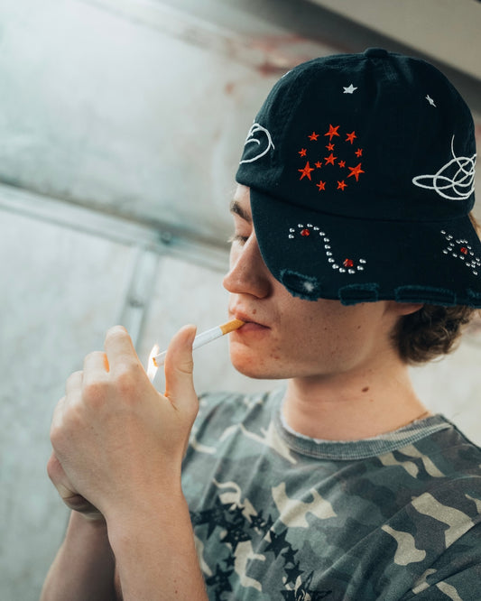Studded Script Cap