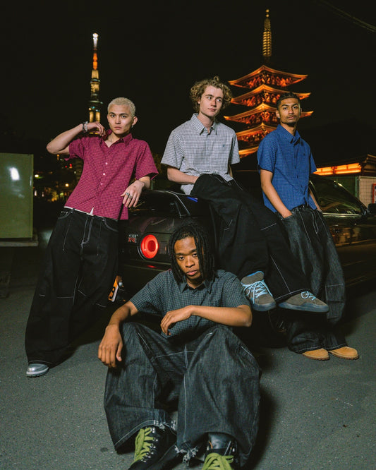 Cropped checkered shirt