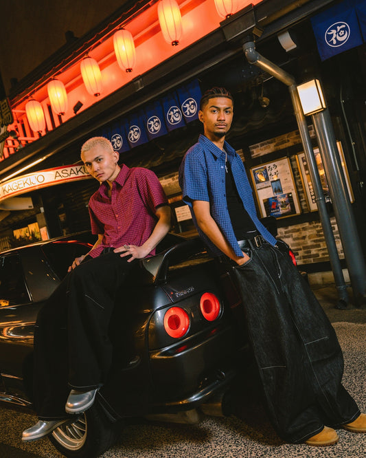 Cropped checkered shirt
