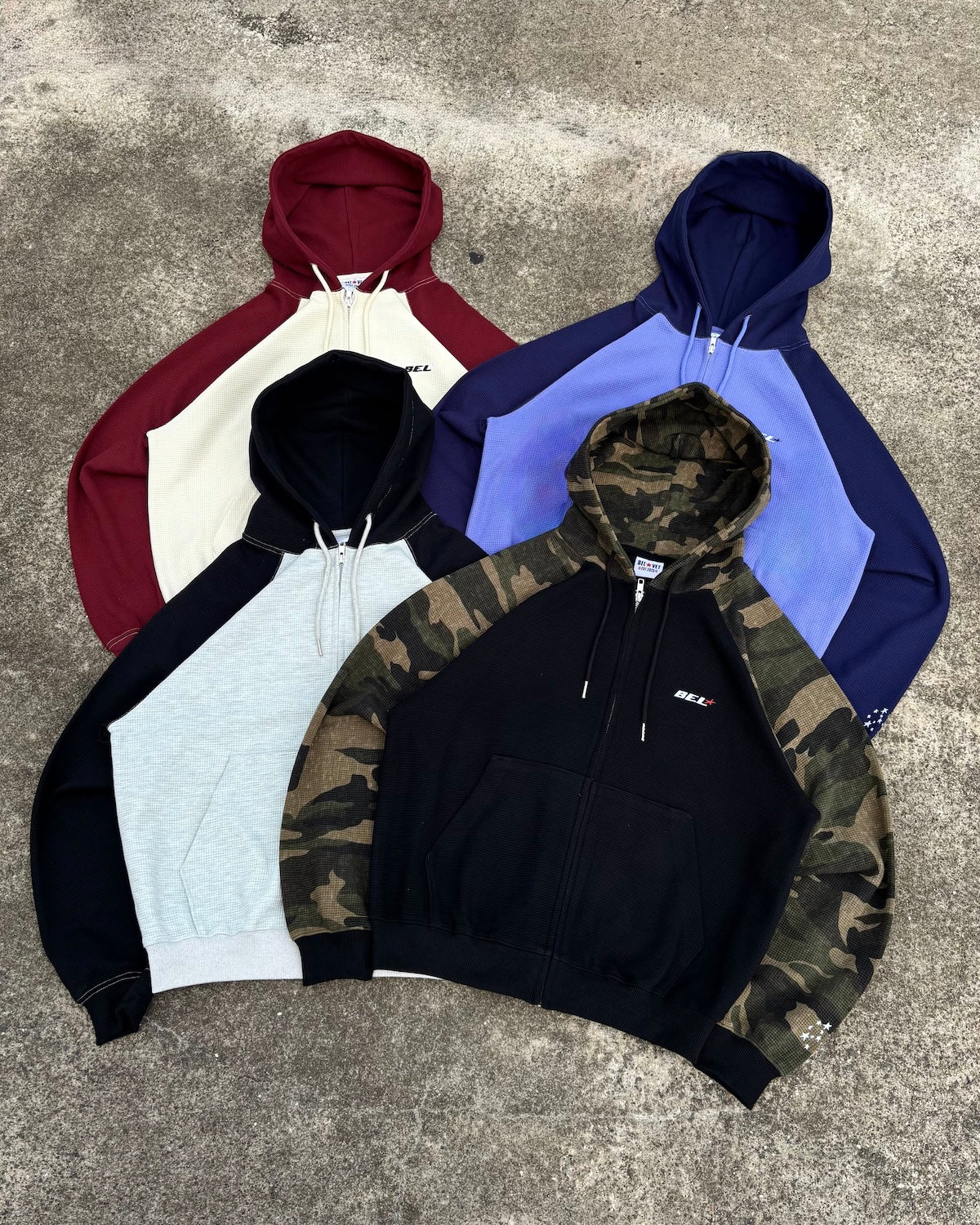 Two-Tone Thermal Zip Hoodie