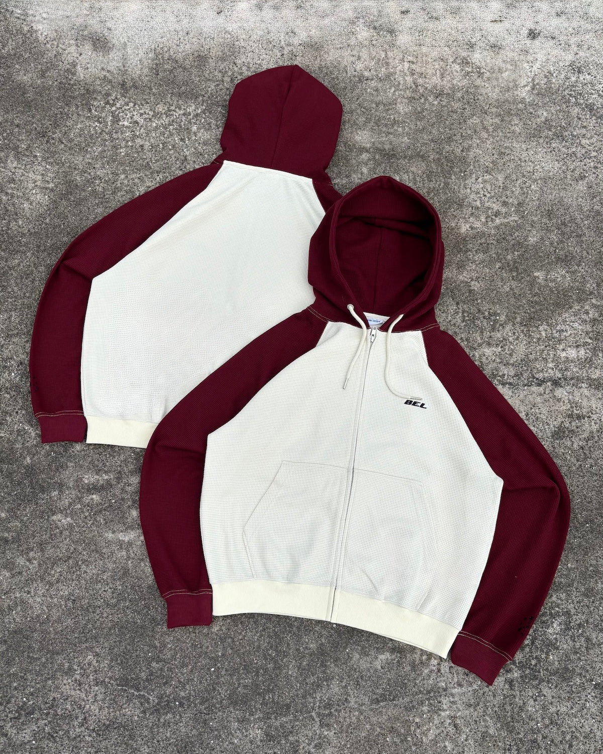 Two-Tone Thermal Zip Hoodie