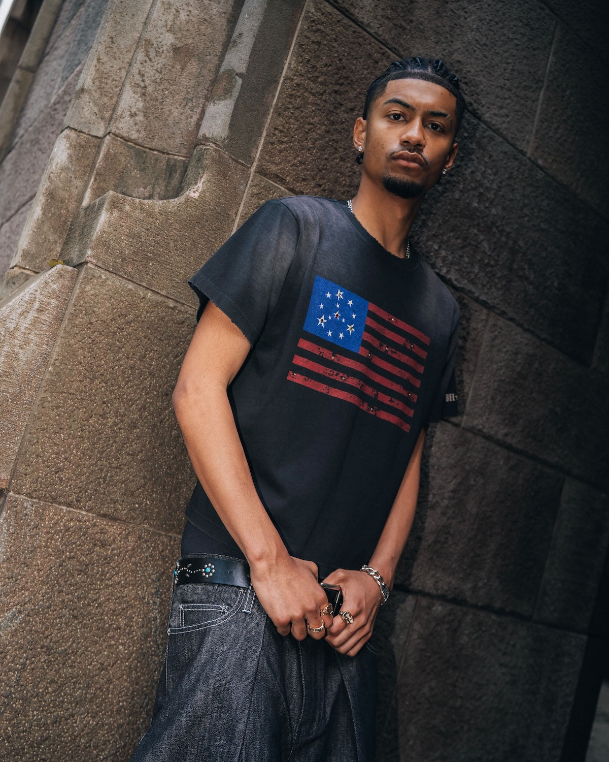 Rhinestone Flag Tee