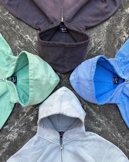 Distressed Pigment Zip Hoodie free