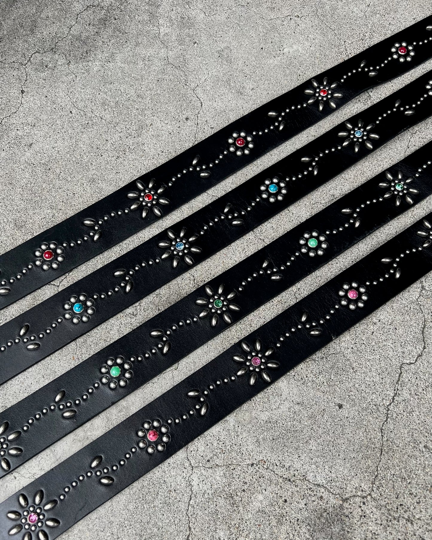 Leather studded belt
