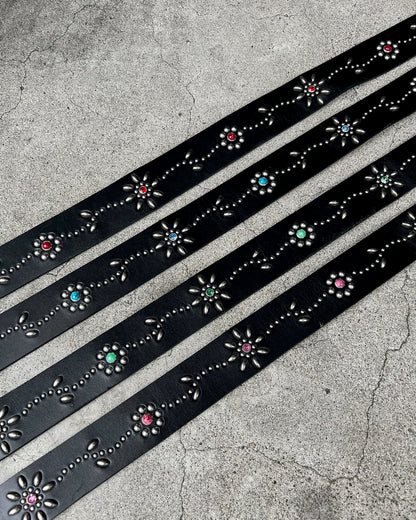 Leather studded belt