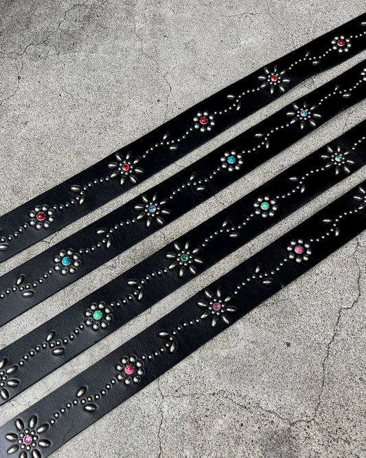 Leather studded belt