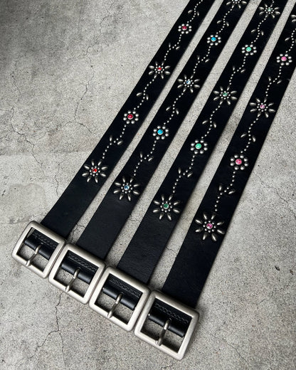 Leather studded belt