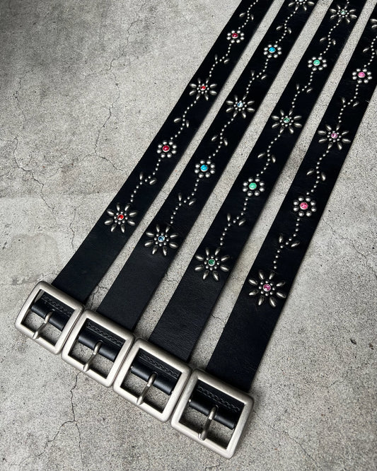 Leather studded belt