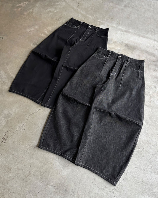 Pleated Wide-Leg Baggy Pants