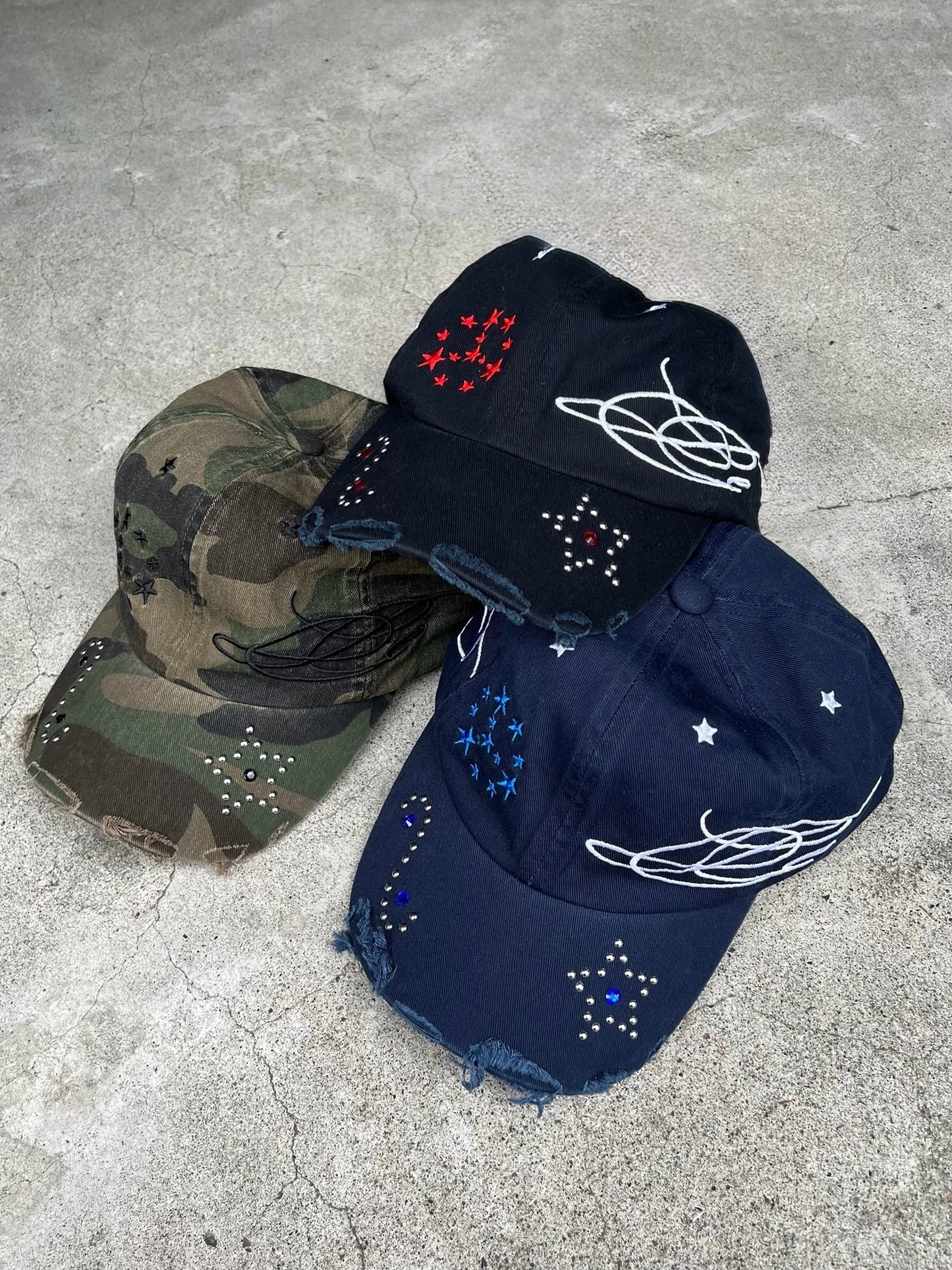 Studded Script Cap