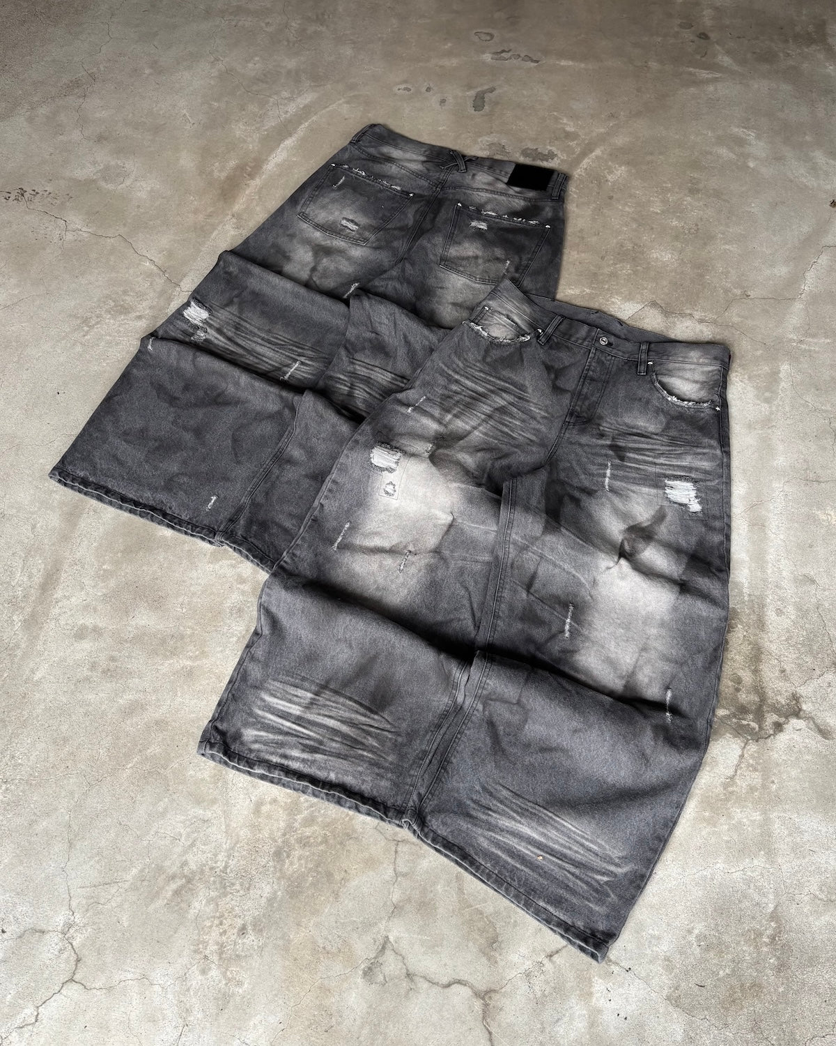 Heavy Distressed Baggy Denim