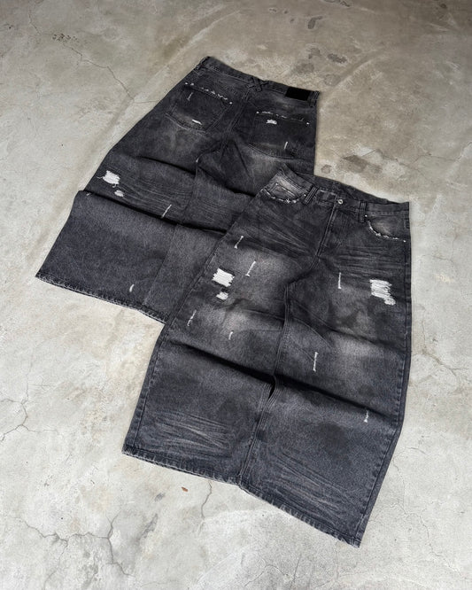 Heavy Distressed Baggy Denim
