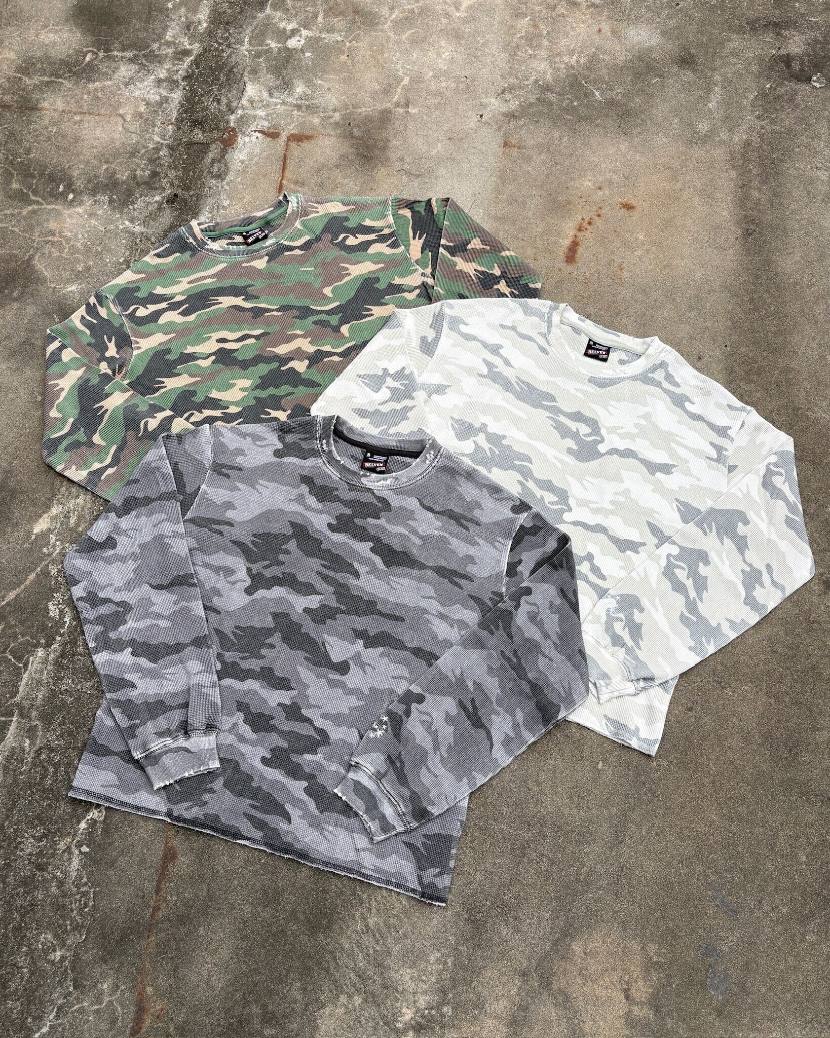 【完売商品】belvet 迷彩サーマルフーディー M LS / SS TEE – BELVET