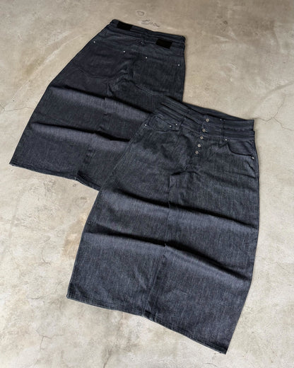 Rigid Double Belt Baggy Denim