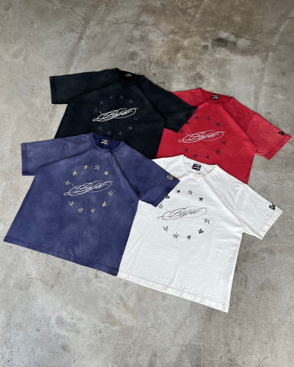 Faded Star Circle Script Tee
