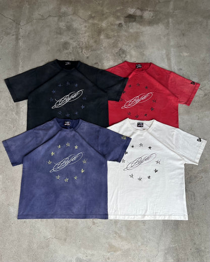 Faded Star Circle Script Tee