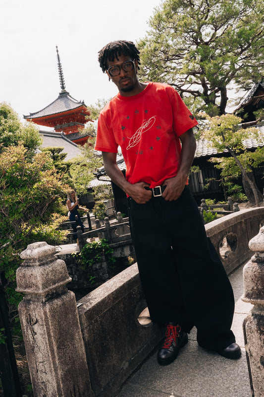 Faded Star Circle Script Tee