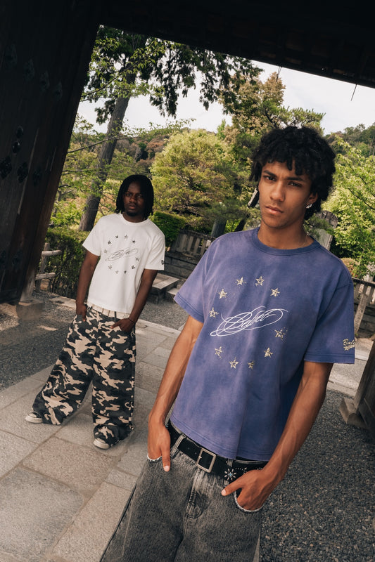 Faded Star Circle Script Tee