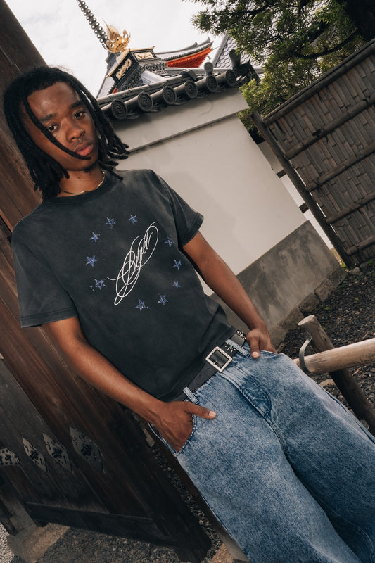 Faded Star Circle Script Tee