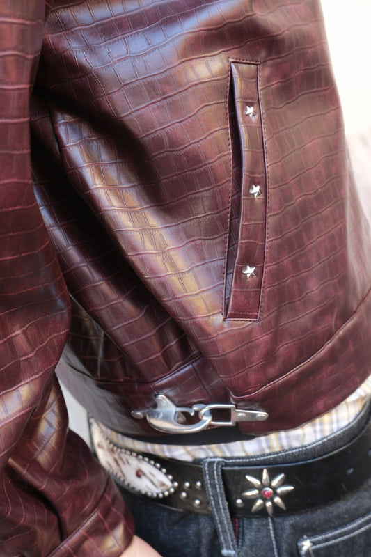 Croc-Embossed Jacket Jacket