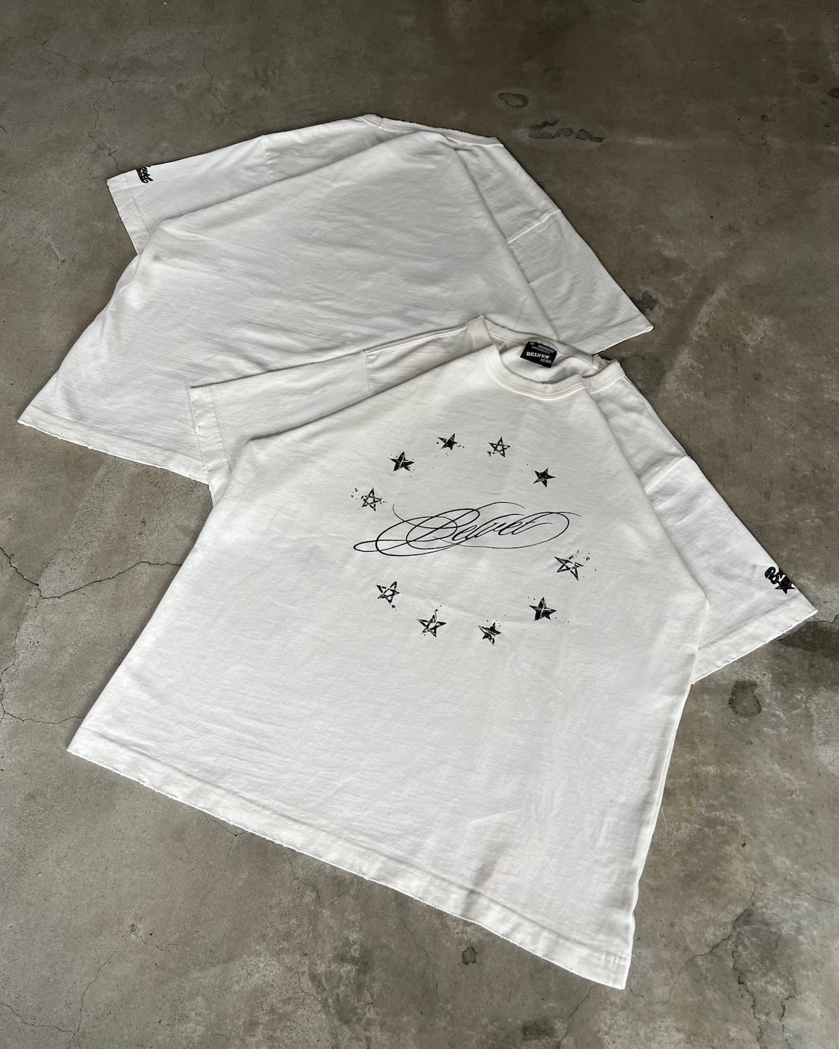 Faded Star Circle Script Tee