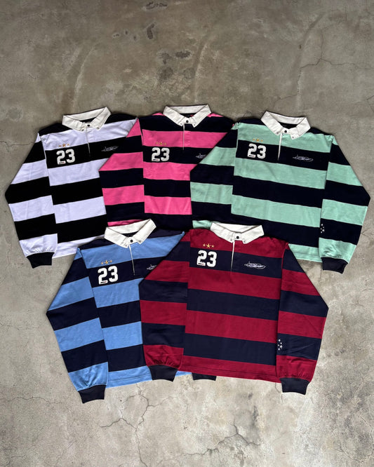 HEAVY STRIPE L/S RUGBY SHIRT